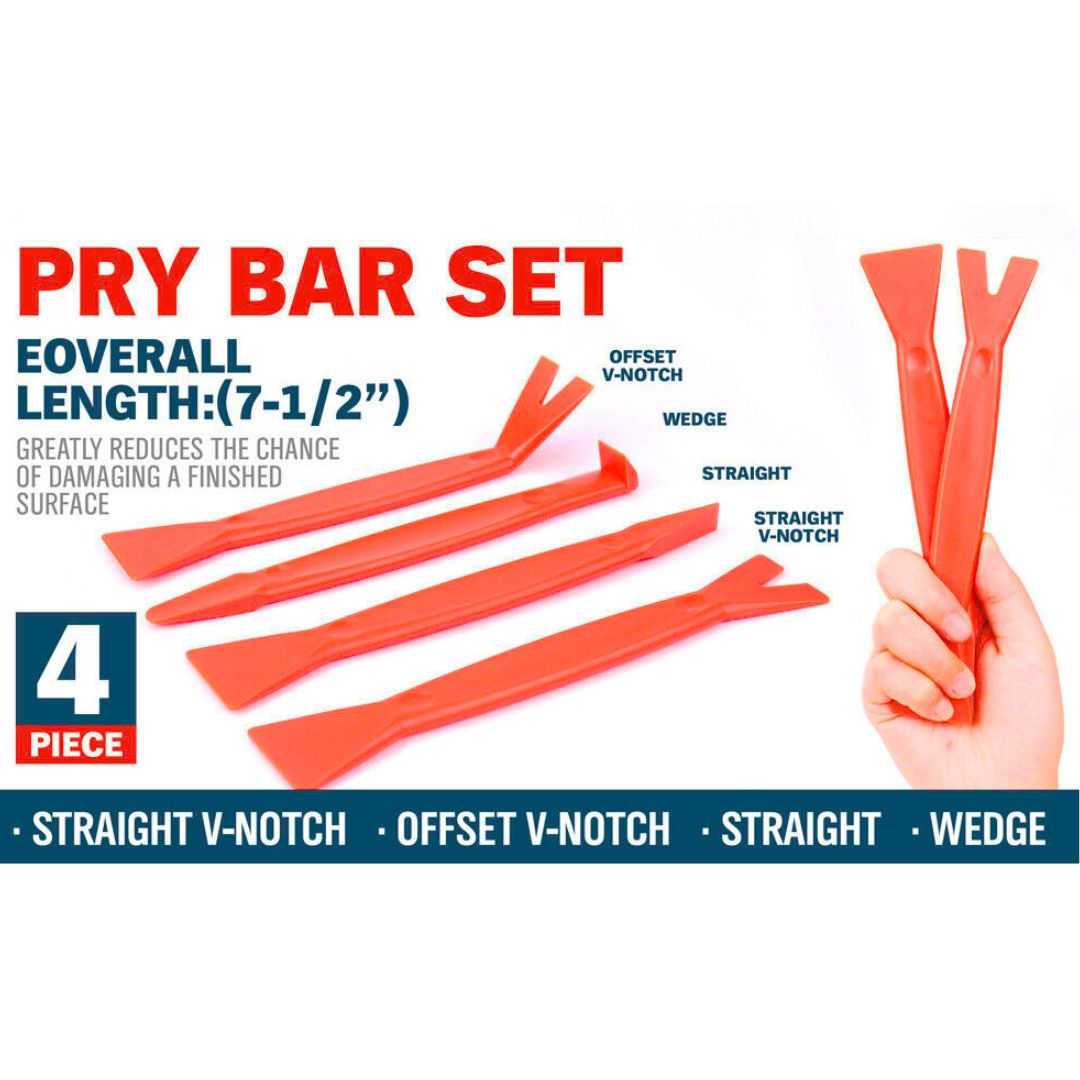 4 Piece Pry Bar Set | Plastic Trim Automotive Moulding Removal Tool - South East Clearance Centre