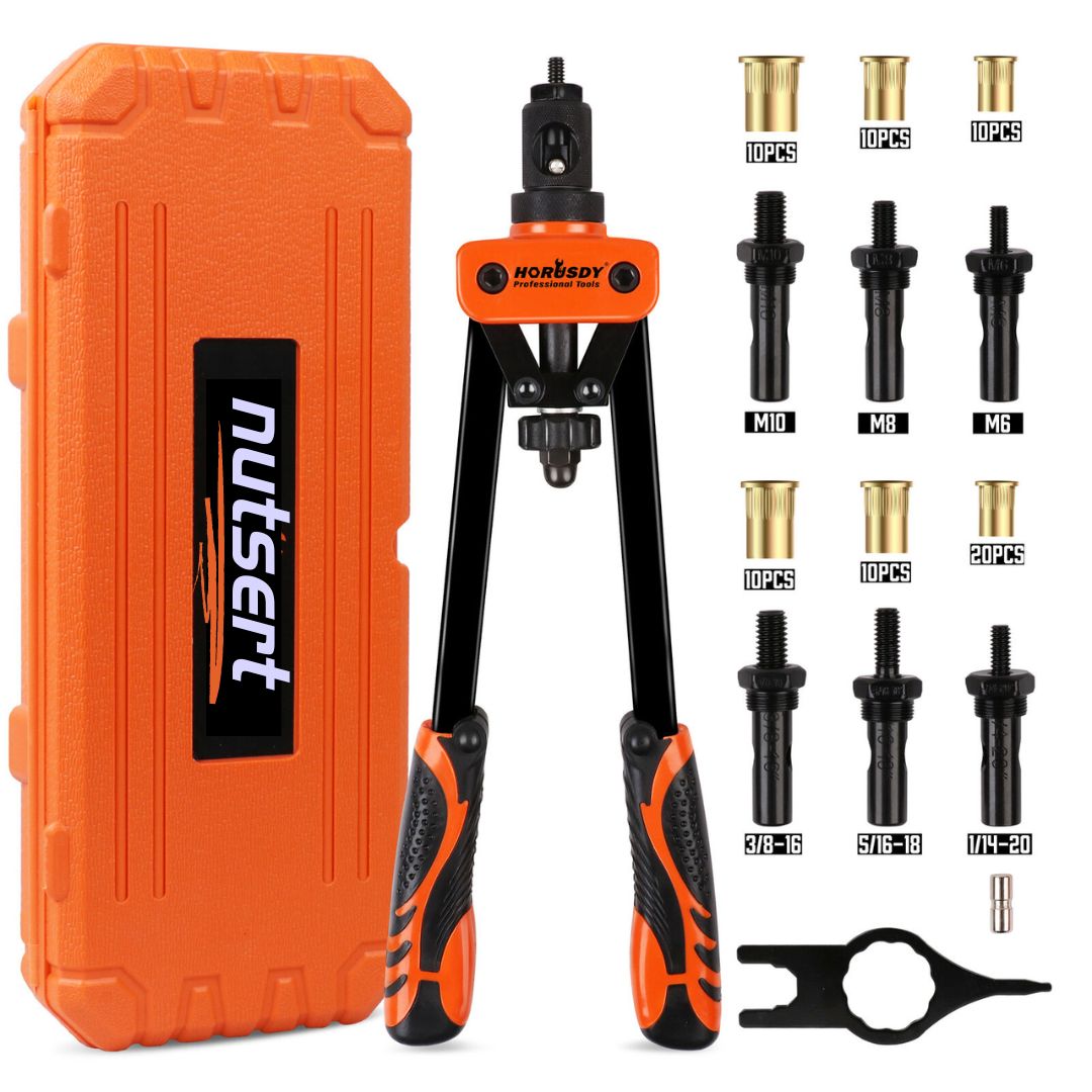 14" / 35cm Rivet Nut Tool | Nutsert Riveting Gun Riveter | Metric, SAE | 80 Piece set - South East Clearance Centre