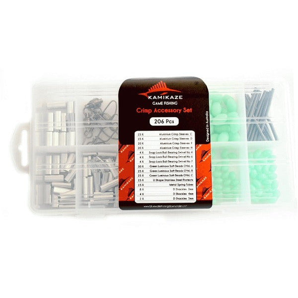 Kamikaze - Game Fishing Crimp Accessory Kit - 206 piece - South East Clearance Centre