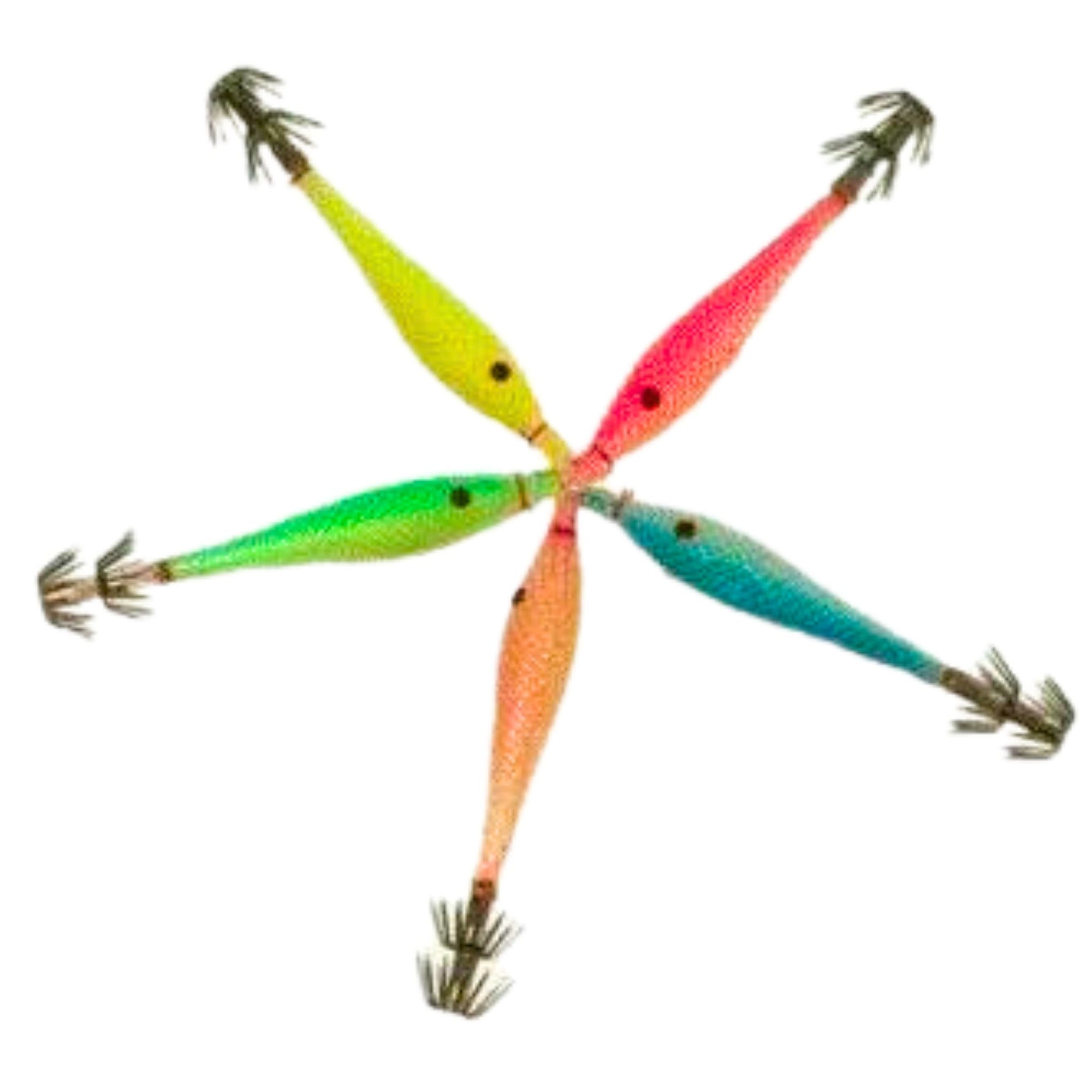 Kamikaze Soft Plastic Type Squid Jigs 5 Pack - South East Clearance Centre