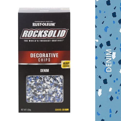 Rust-Oleum 1L Denim RockSolid Garage Floor Kit Decorative Chips - South East Clearance Centre