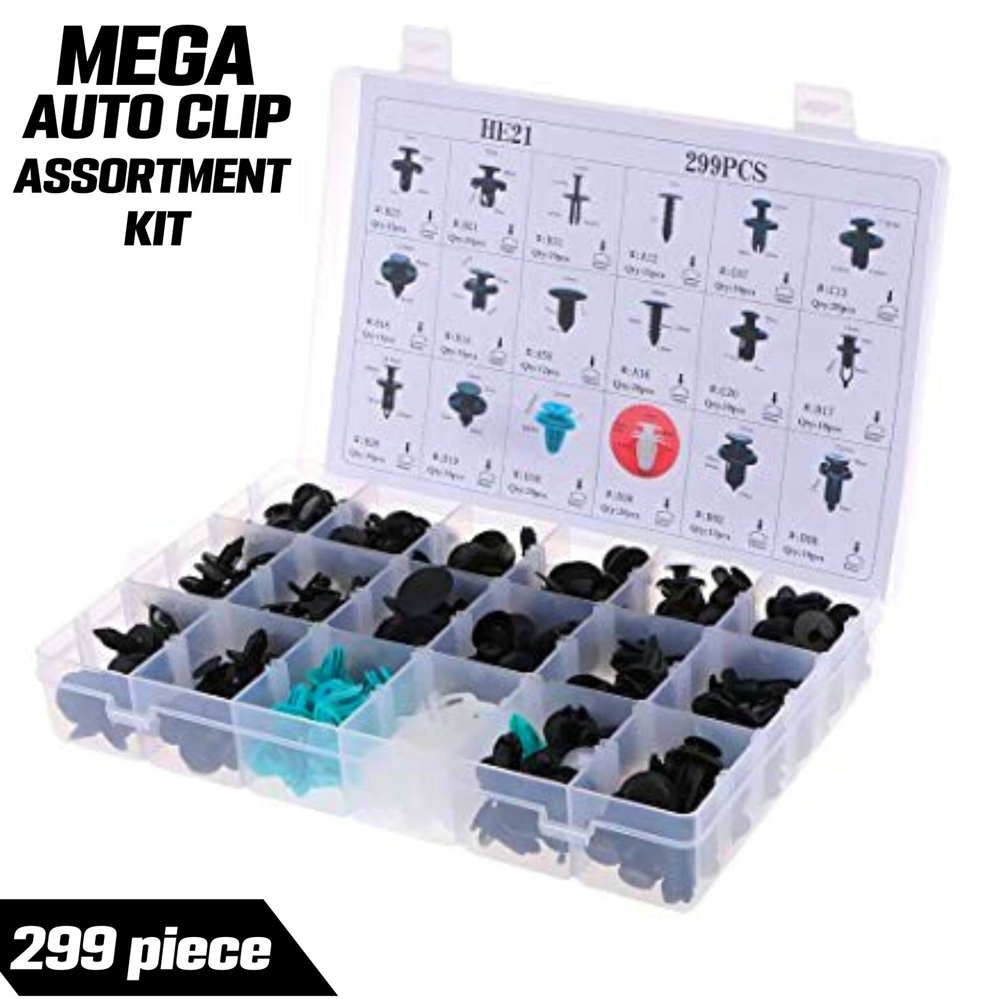 299 Piece Mega Auto Clip Assortment Kit - South East Clearance Centre