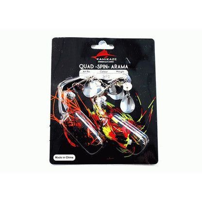 KAMIKAZE Quad Spin Arama Spinner Baits 14gr w plastic-2PkC - South East Clearance Centre