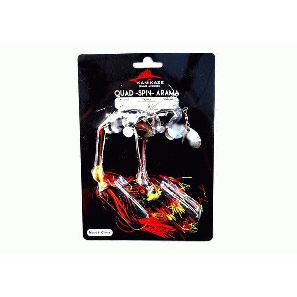 KAMIKAZE Quad Spin Arama Spinner Baits 18gr w plastic-2PkC - South East Clearance Centre