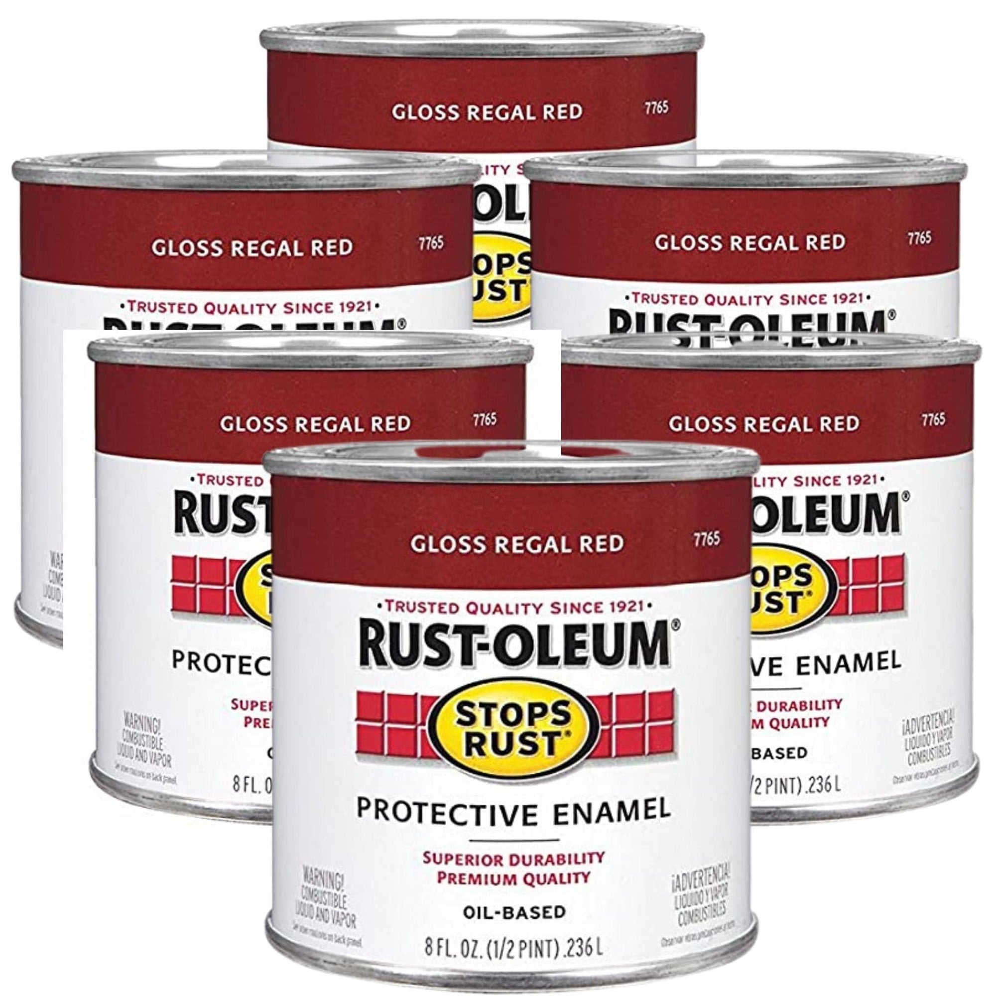 (6 Pack) Rustoleum Stops Rust Protective Enamel Paint 236ml - GLOSS REGAL RED - South East Clearance Centre