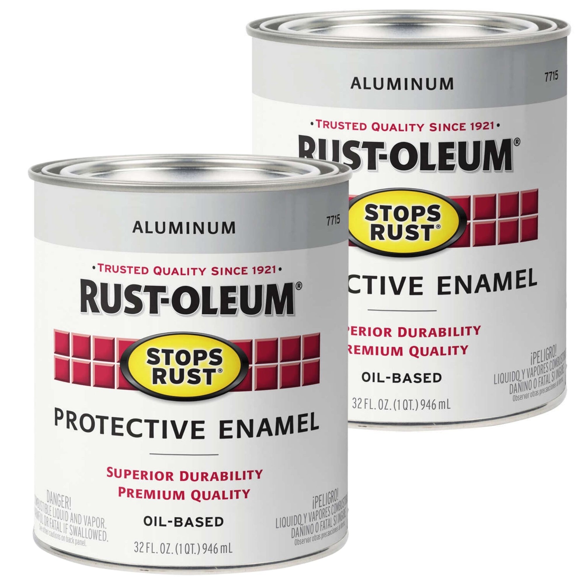 Rustoleum STOPS RUST AND RUST PREVENTION Hammered Brush-On Paint - 946ml (2 PACK) - ALUMINIUM - South East Clearance Centre