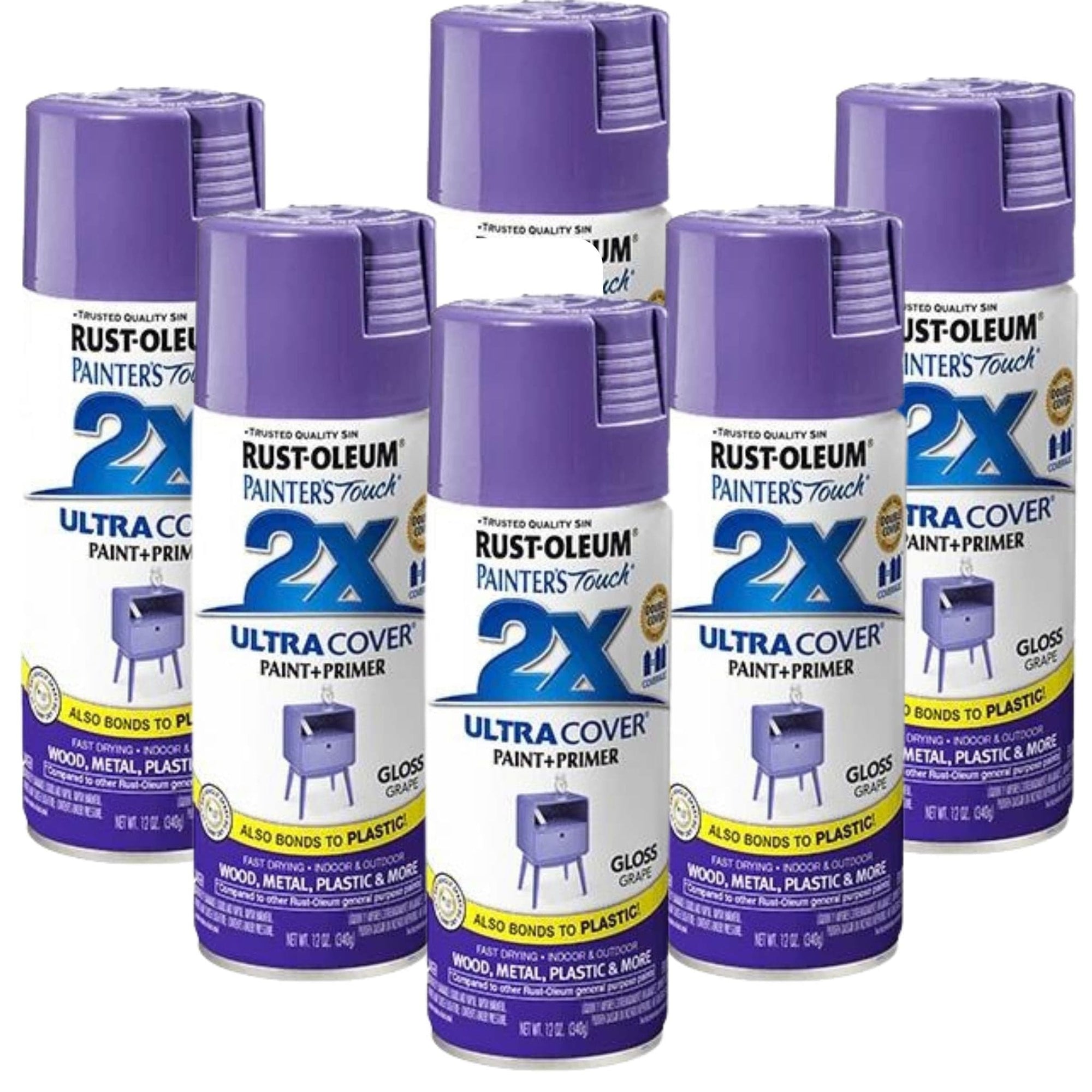 Rustoleum 2X Ultra Cover Gloss Spray - Gloss Grape (6 Cans) - South East Clearance Centre