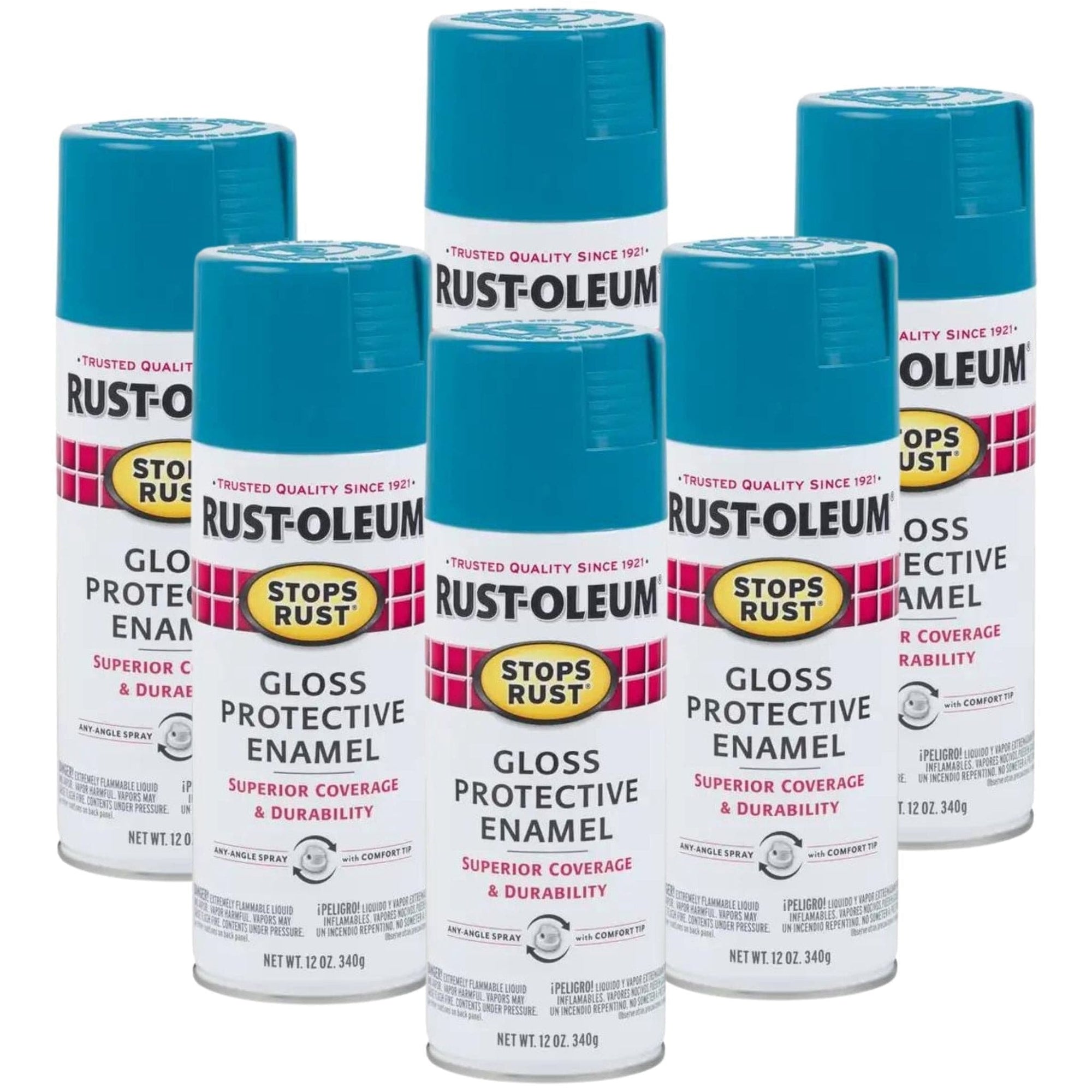 Rustoleum Stops Rust - Gloss Lagoon  - (6 Cans) - South East Clearance Centre