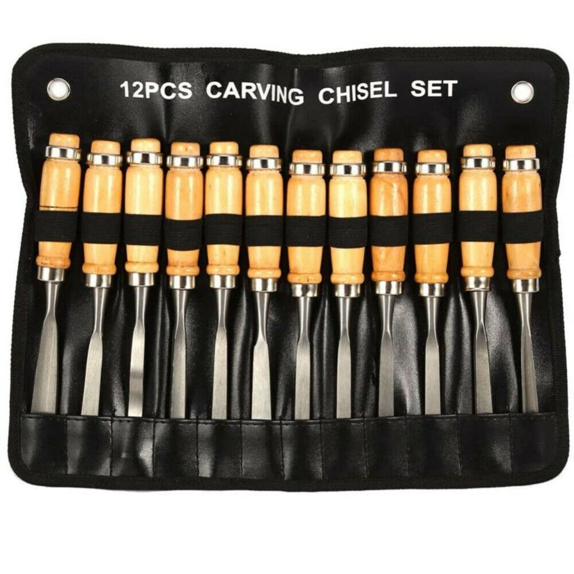 12 Piece Wood Carving Hand Chisel Tool Kit Set - South East Clearance Centre