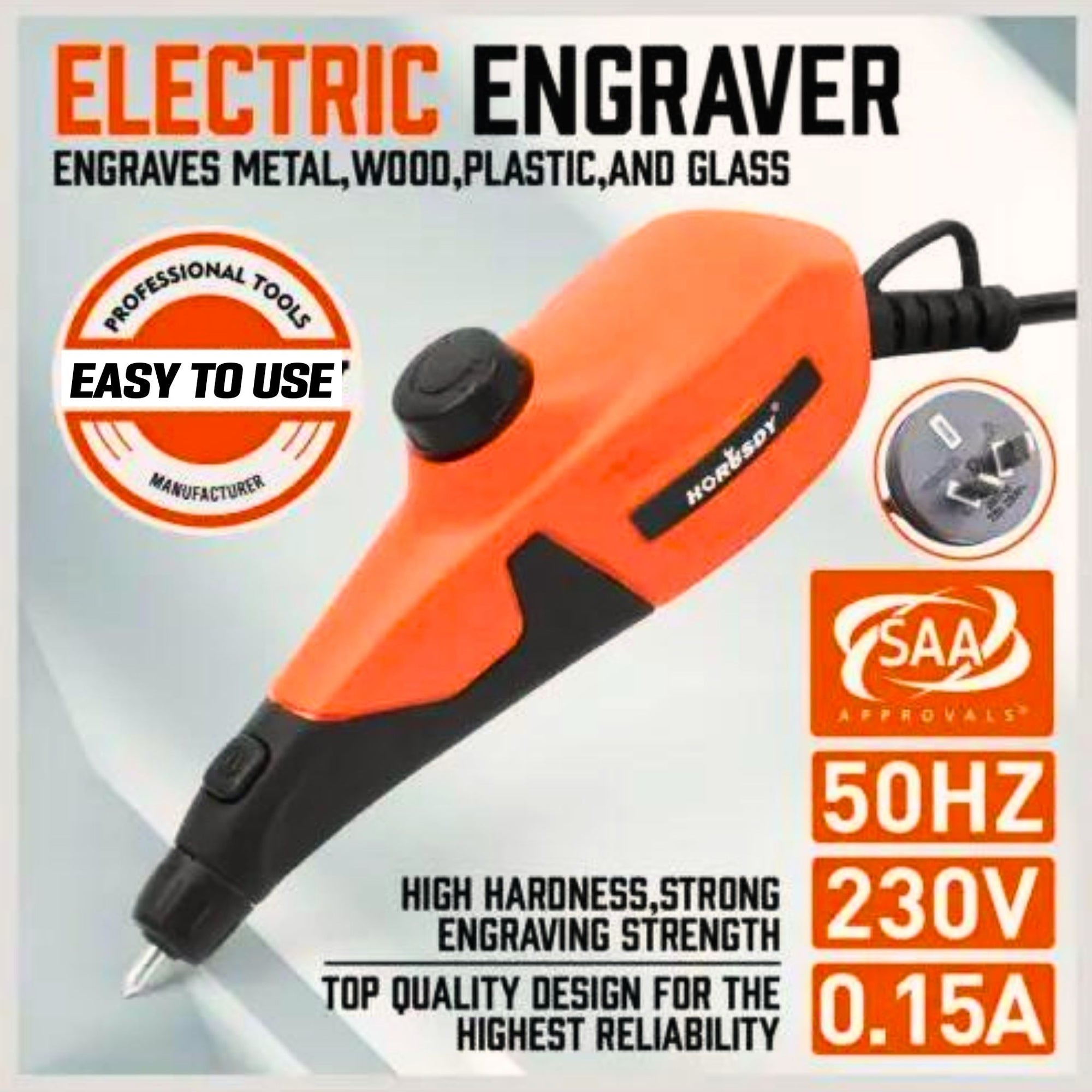 Electric Hand Engraver Engraving Tool With Stencils For Glass Metal Wood Plastic - South East Clearance Centre