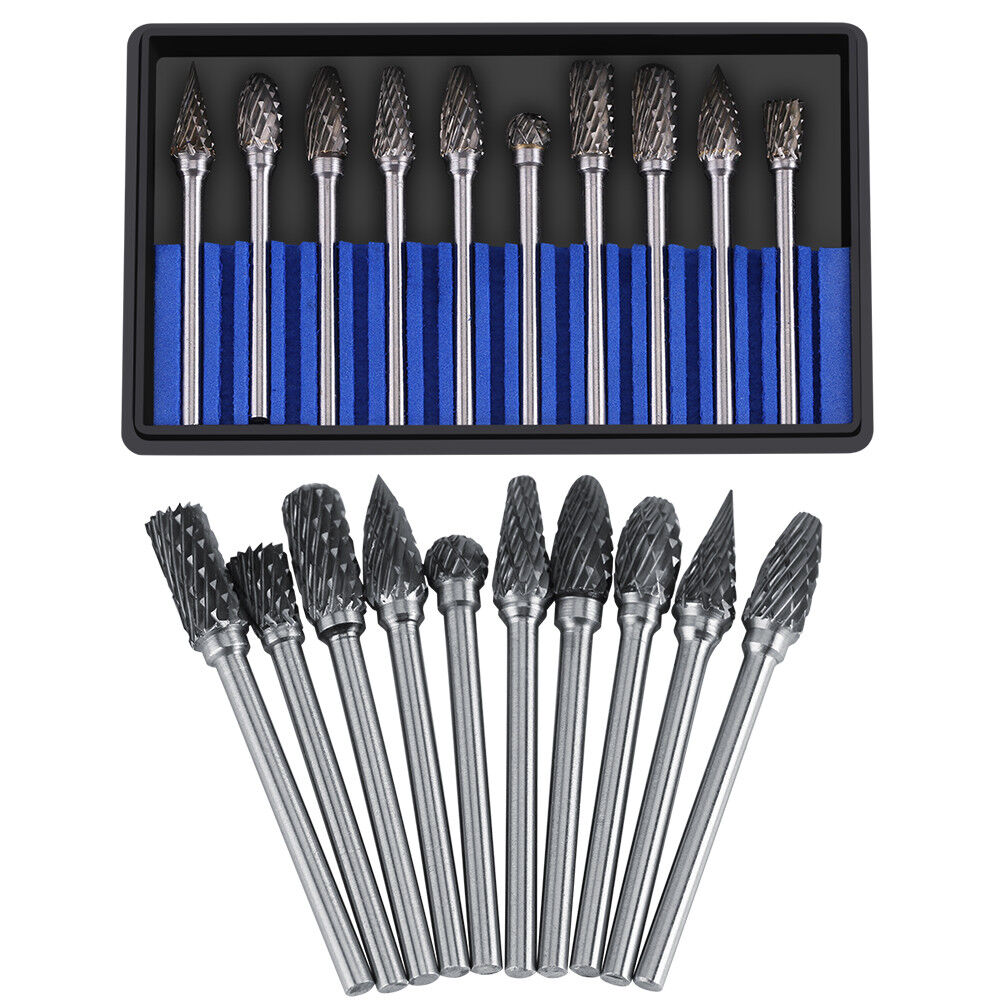 10 piece Tungsten Carbide Steel Rotary Files Burr Set – South East ...