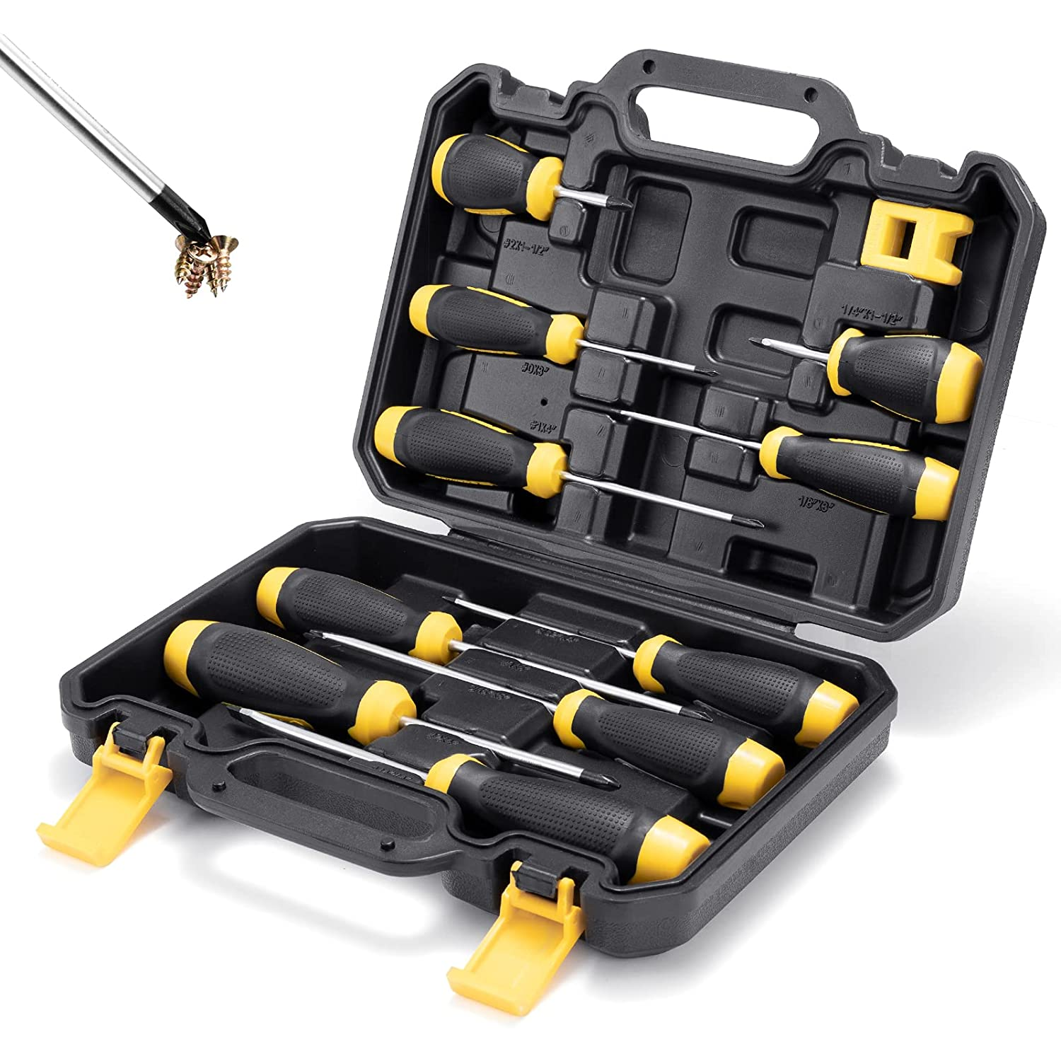10 Piece Magnetic Screwdriver Set with Carrying Case - South East Clearance Centre