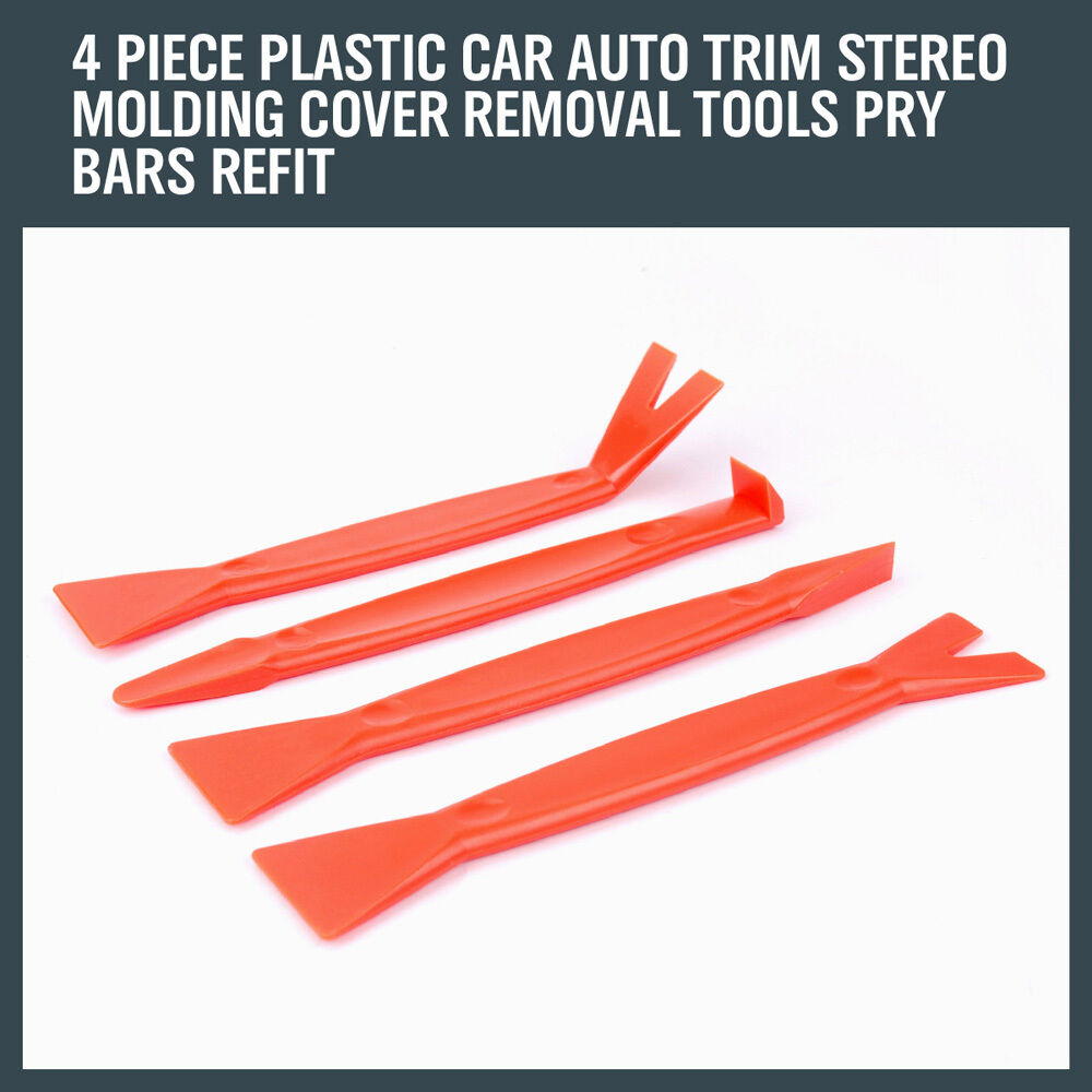 4 Piece Pry Bar Set Plastic Trim Automotive Moulding Removal Tool