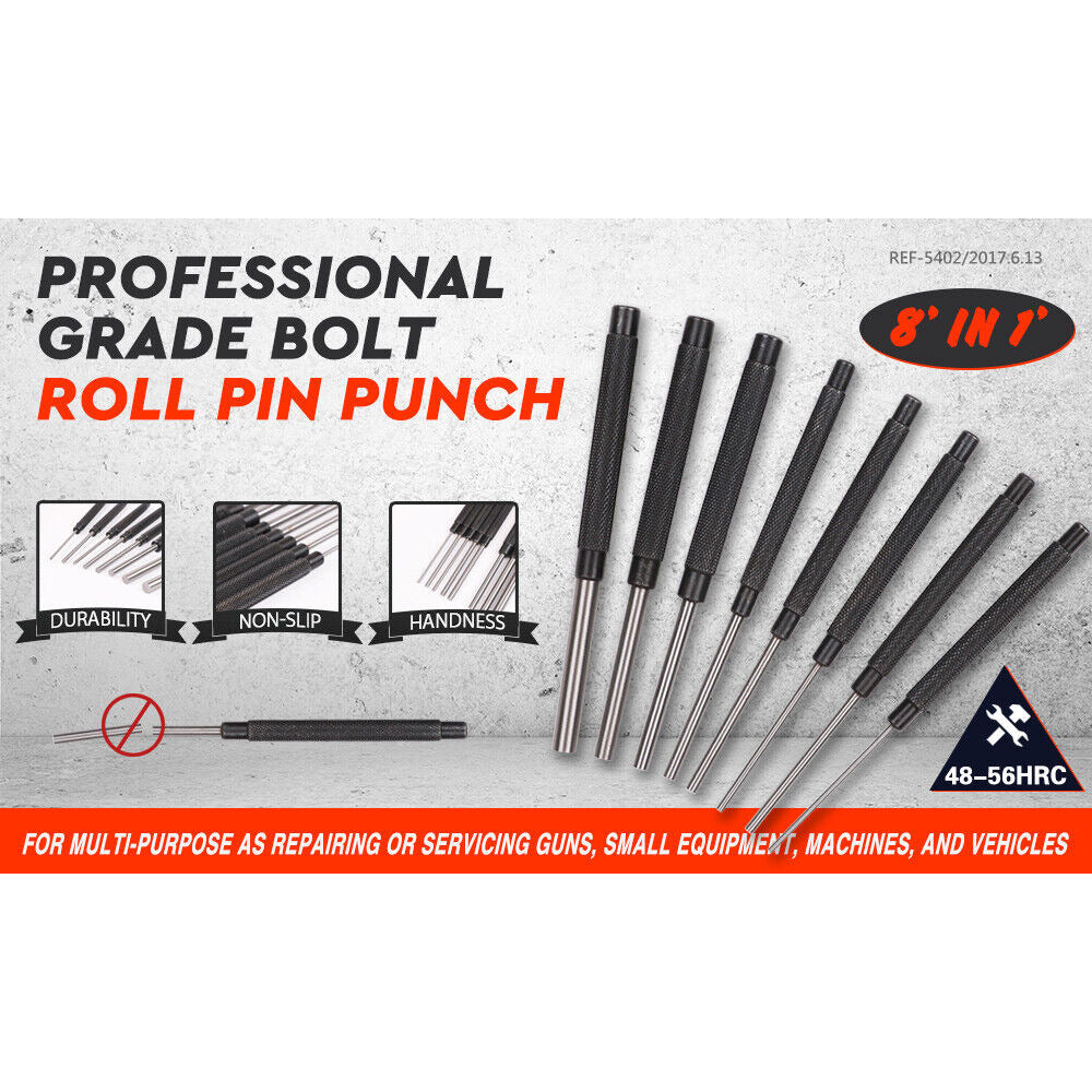 8 Piece Heavy Duty Pin Punch Set - South East Clearance Centre